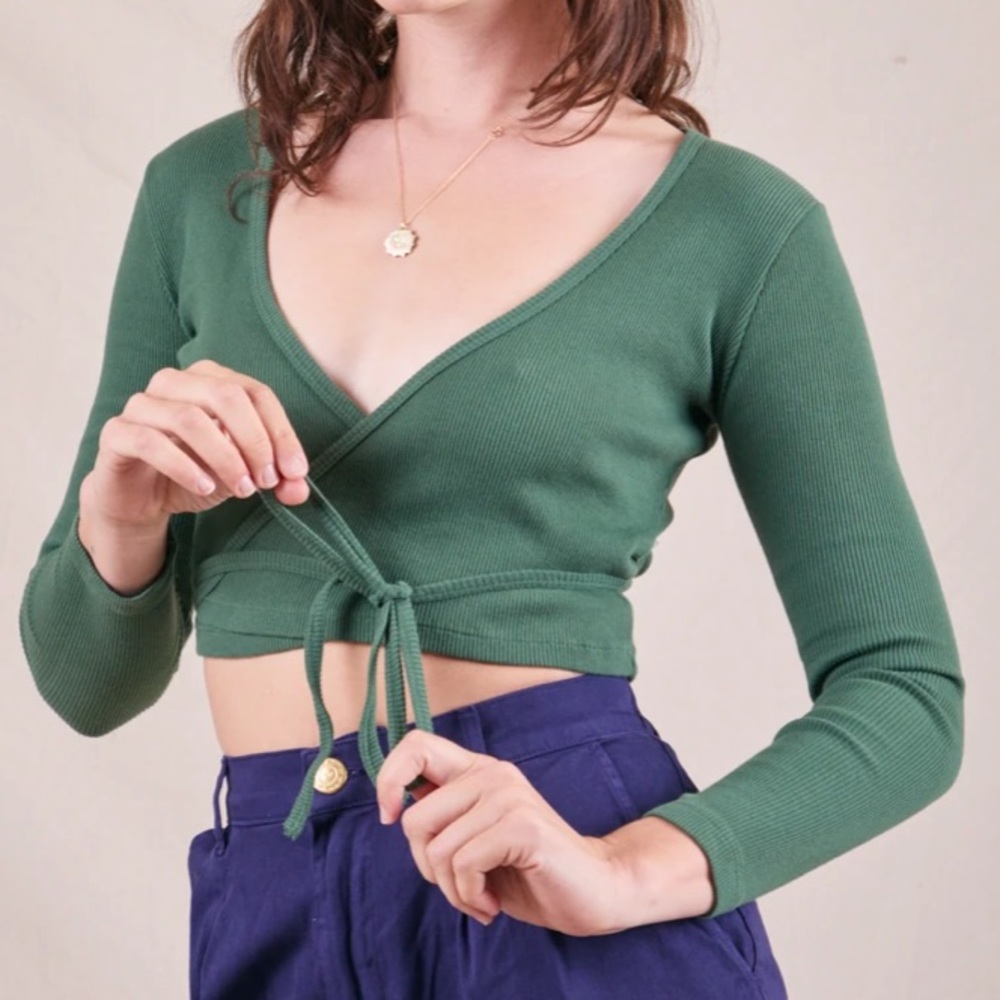 BBP Emerald Green Wrap Top xs/xxs